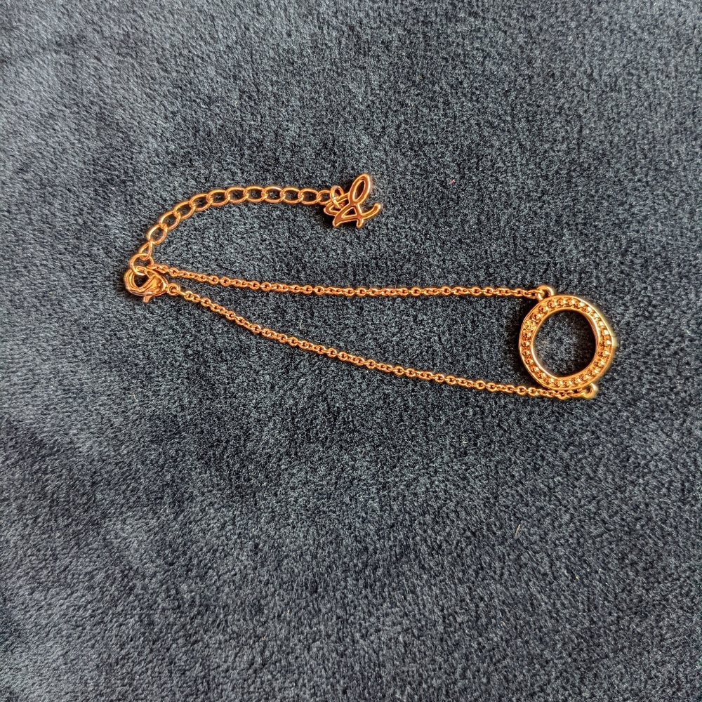 Adore Rose Gold Circle Detail Chain Bracelet